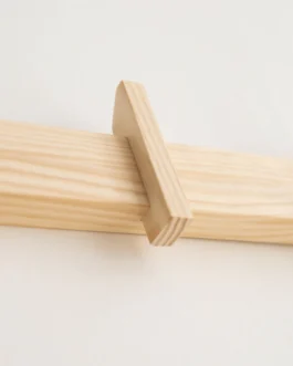 Small wall coat rack Figuera in solid wood 40 cm